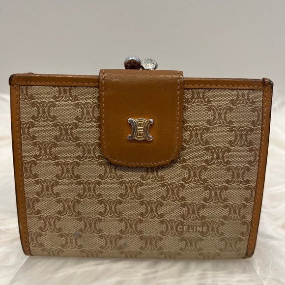 Celine Paris Kisslock Vtg Auth Compact Wallet - Picture 1 of 8